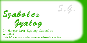 szabolcs gyalog business card